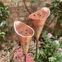 Pair Copper Etched Lily Sculptures Ltzaf131, thumbnail 1 of 12