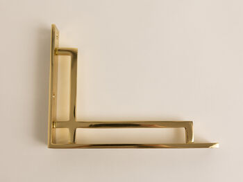 Polished Brass Art Deco Solid Brass Brackets, 7 of 8