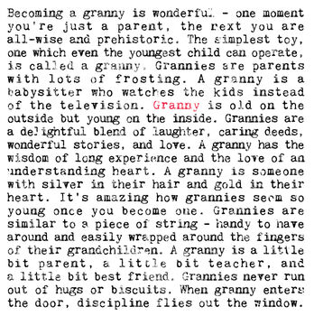 Granny Heartwarming Quotes A5 Unframed Print, Granny Gift, 2 of 6