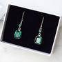 Emerald Green Crystal Leverback Earrings, thumbnail 5 of 10