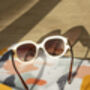 Cream Circle Arm Detail Oversize Sunglasses, thumbnail 7 of 7