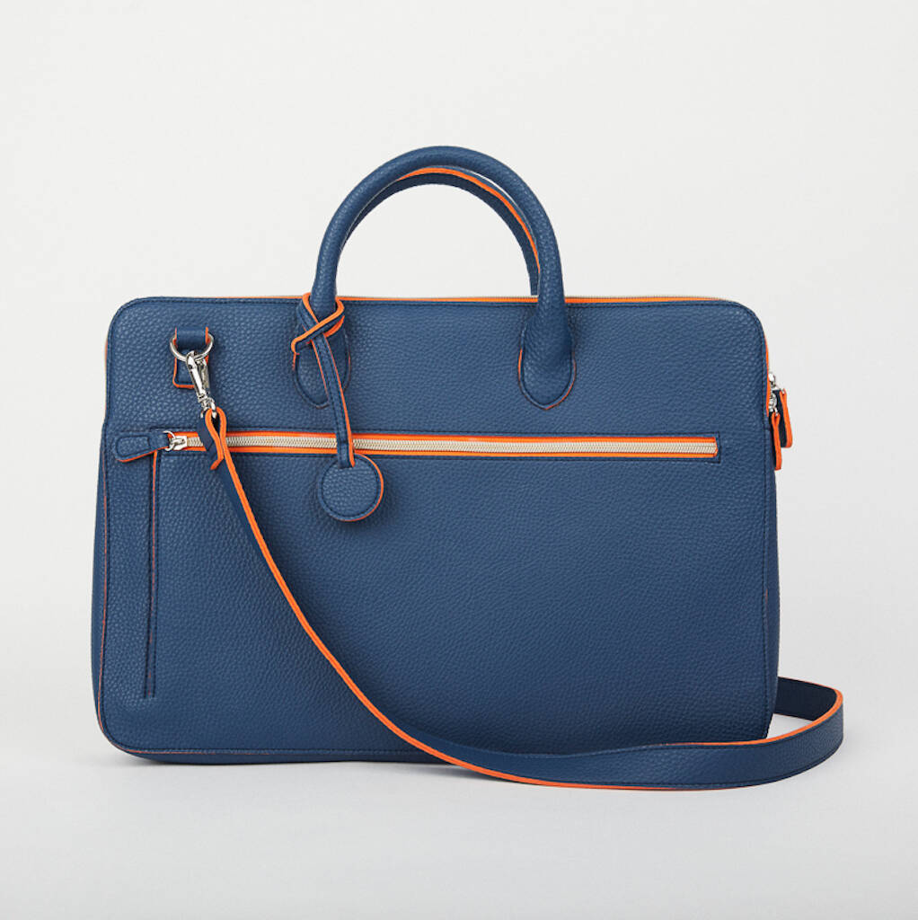 Unisex Personalised Non Leather Vegan Laptop Bag By Goodeehoo