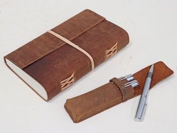 Leather Journal And Pen Case Set, 2 of 9