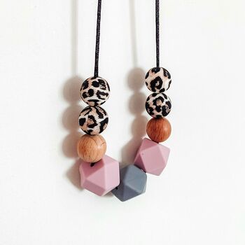 Wild Leopard Lilac Teething Necklace | New Mum Gift, 4 of 4