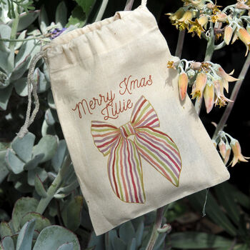 Personalised Christmas Bow Bag, 2 of 4