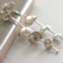 Handmade Contemporary Silver Trailing Flowers Earrings, thumbnail 4 of 7