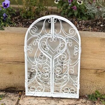 French Window Mirror Large Wall Mounted White Shutter, 3 of 6