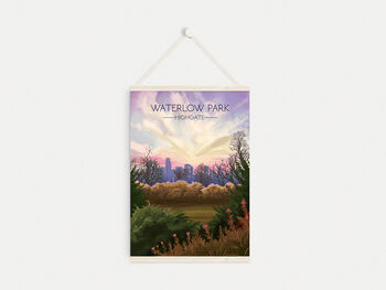 Waterlow Park London Travel Poster Art Print, 6 of 8