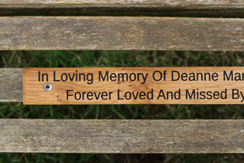 Wooden Engraved Memorial Bench Plaque, 6 of 11