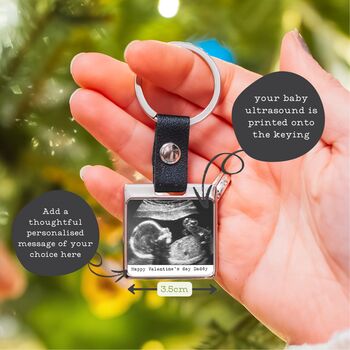 Personalised Valentine's Day Ultrasound And Message Keyring, 2 of 3