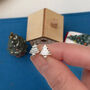Sterling Silver Small Christmas Tree Earrings, thumbnail 11 of 12