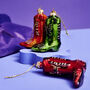 Set Of Three Cowboy Boots Christmas Baubles, thumbnail 1 of 6