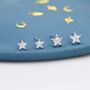 Clear Cz Star Stud Earrings In Sterling Silver, thumbnail 4 of 9