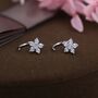 Uncoloured Forget Me Not Flower Cz Huggie Hoop Earrings, thumbnail 2 of 11