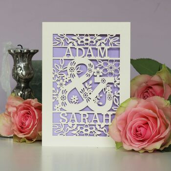 Personalised Papercut Ampersand Valentines Card, 6 of 8