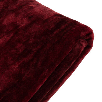 King Size Plush Merlot Throw, 2 of 3