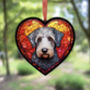 Bedlington Terrier Stained Glass Effect Heart Suncatcher, thumbnail 5 of 6