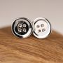 Polished Solid Silver Button Stud Earrings, thumbnail 3 of 5