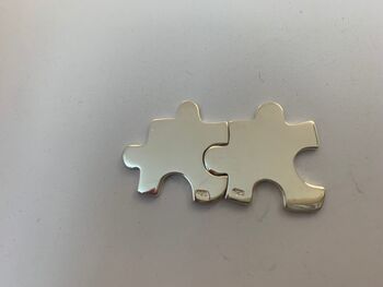 Personalised Couples Silver Jigsaw Puzzle Keyring, 7 of 7