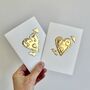 Handmade Personalised Gold Foil Engagement Valentines Heart Card, thumbnail 2 of 12