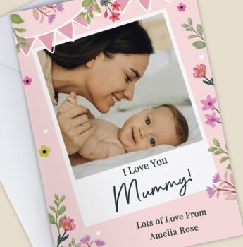 Personalised Photo Upload Floral Card, 2 of 5