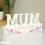 Personalised Mum Wooden White Ornament Gift, thumbnail 1 of 4