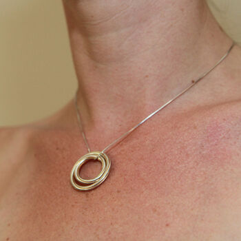 Twist Double Circle Pendant In Sterling Silver, 5 of 7