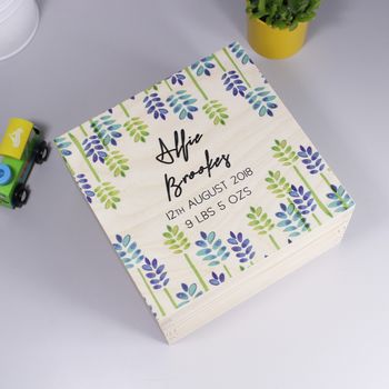Personalised New Born Baby Keepsake Box, 10 of 11