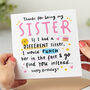 'Punch In The Face' Funny Sister Birthday Card, thumbnail 1 of 2
