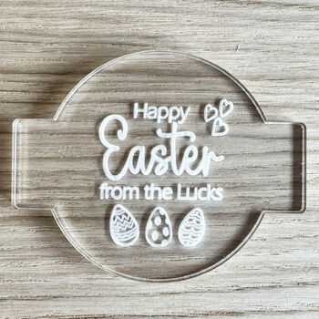 Personalised Happy Easter Debosser Stamp For Cakes Cupcake Icing Decoration, 2 of 6