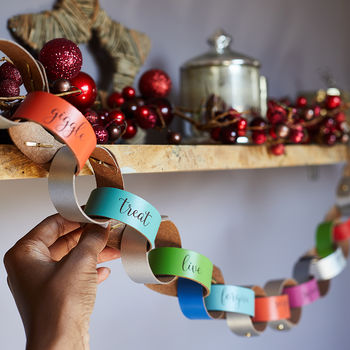 Personalised Leather Paperchain Christmas Decoration, 3 of 8