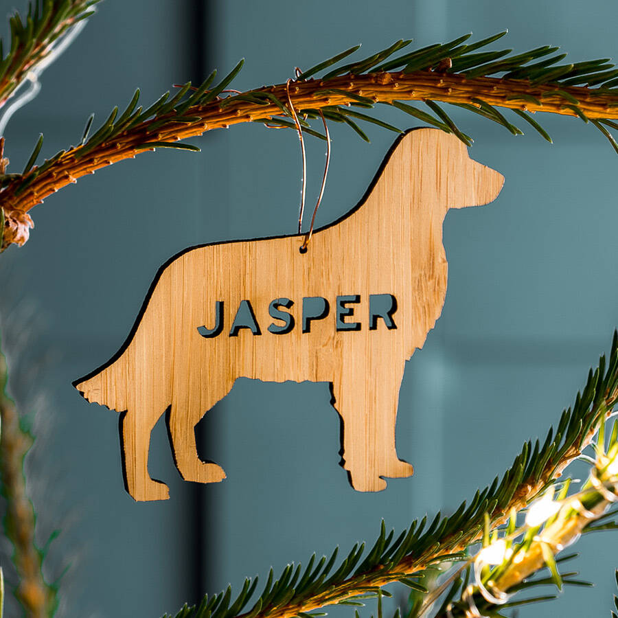 Bamboo Personalised Pet Christmas Decoration, 1 of 9