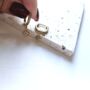 Stainless Steel Starburst Blue Huggie Earrings, thumbnail 2 of 3
