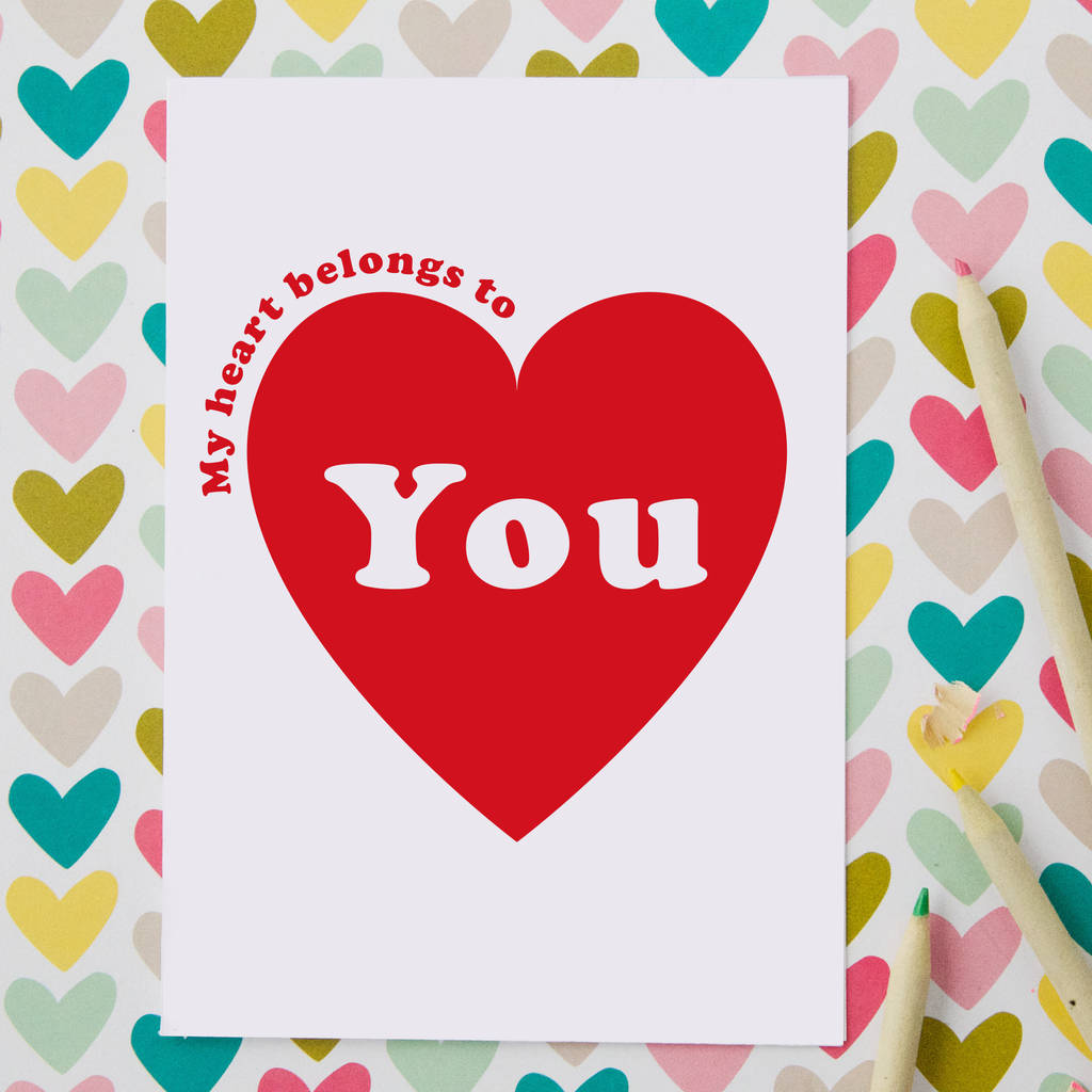 My Heart Belongs To Personalised Anniversary Card By So Close ...