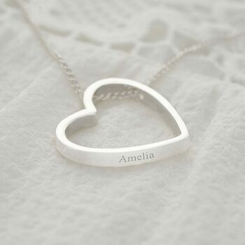 Heart Pendant Personalised Name Necklace, 5 of 12