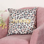 Personalised Leopard Print Cushion For Her Home, thumbnail 1 of 2