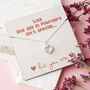 Valentines Sterling Silver Rose Quartz Necklace Card, thumbnail 1 of 6