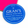 Personalised Blue Plaque Coaster For Gran, thumbnail 2 of 4