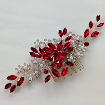 Red Crystal Hair Comb, 6 of 6