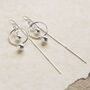 Sterling Silver Ring And Twin Ball Threader Earrings, thumbnail 2 of 4