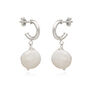 Drop Pearl Hoop Earrings In Gold Or Sterling Silver, thumbnail 3 of 3