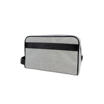 Mens Grooming Washbag With Leather Trim Details, 9 of 12