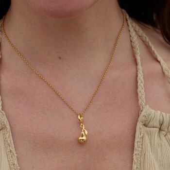18ct Gold Pear Charm Necklace, 3 of 6
