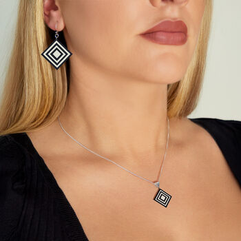 Matching Earrings And Necklace Stripey Diamond Set, 2 of 12