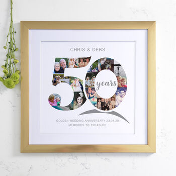 Personalised Golden Wedding Anniversary Collage, 2 of 9