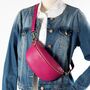 Bright Pink Soft Leather Bum Bag, thumbnail 1 of 10
