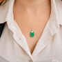 Personalised Sterling Silver Jade Rectangle Necklace, thumbnail 2 of 10