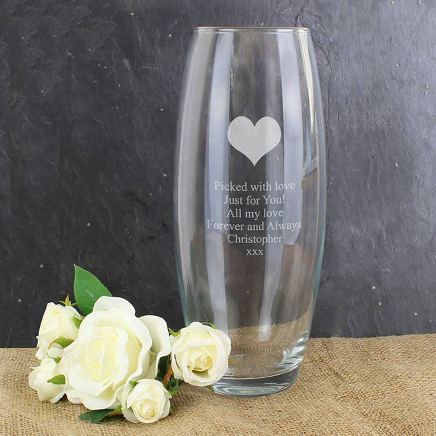 Personalised Vase Engraved Valentines Gift For Her 