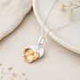 Personalised Sterling Silver And Gold Violet Necklace – February Birth Flower, thumbnail 5 of 11