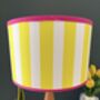 Carnival Lampshade In Sunshine Yellow Deckchair Stripe, thumbnail 5 of 9
